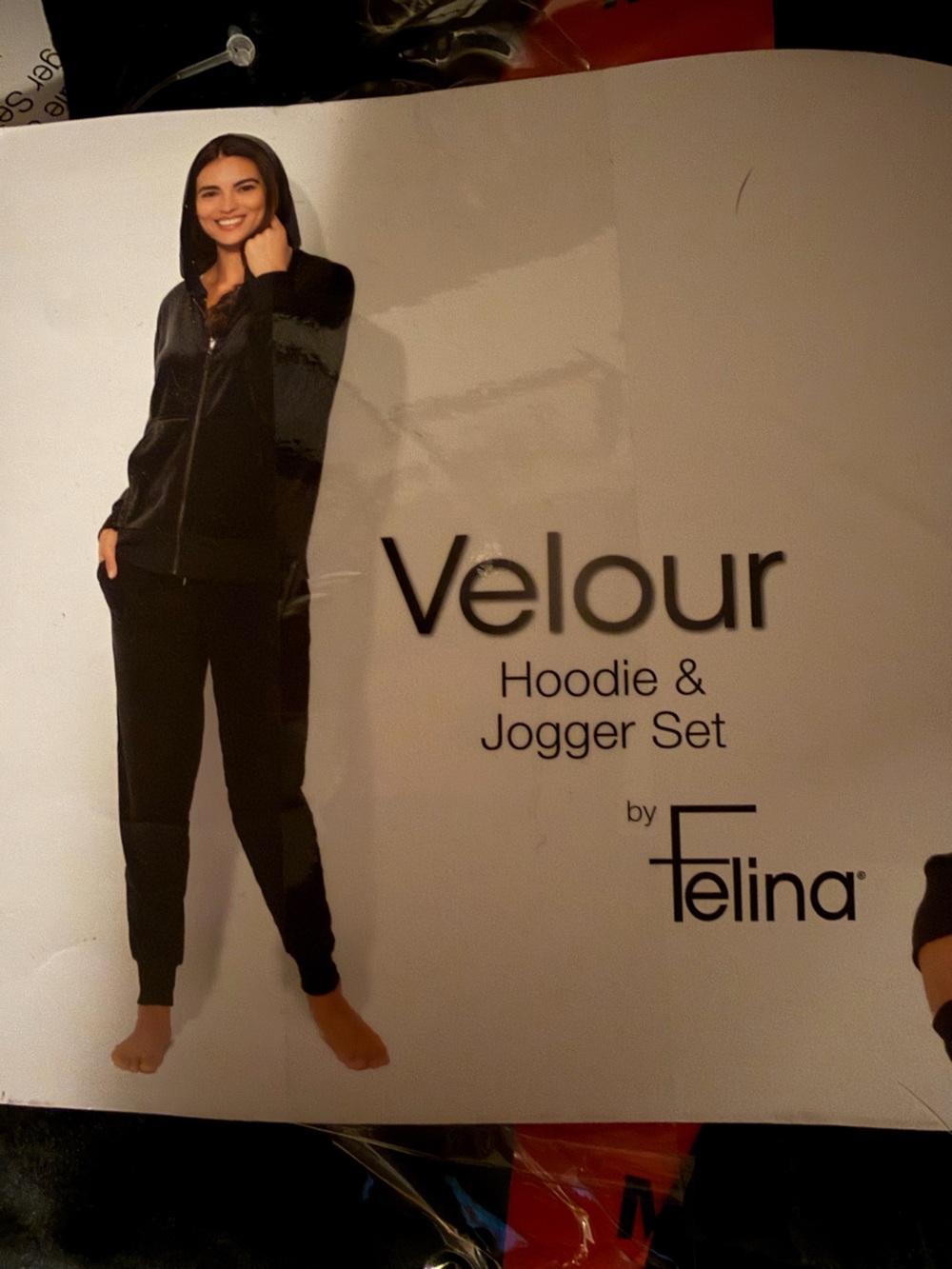 Felina Velour Hoodie & Jogger Set - Black